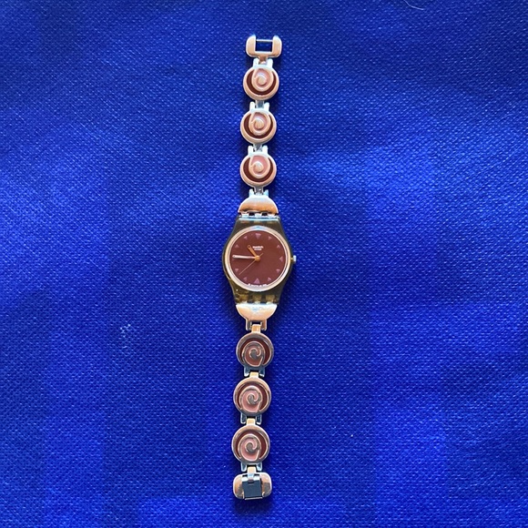 Vintage Swatch Watch. Stainless Metal Band with enamel. Great condition. - Picture 1 of 5
